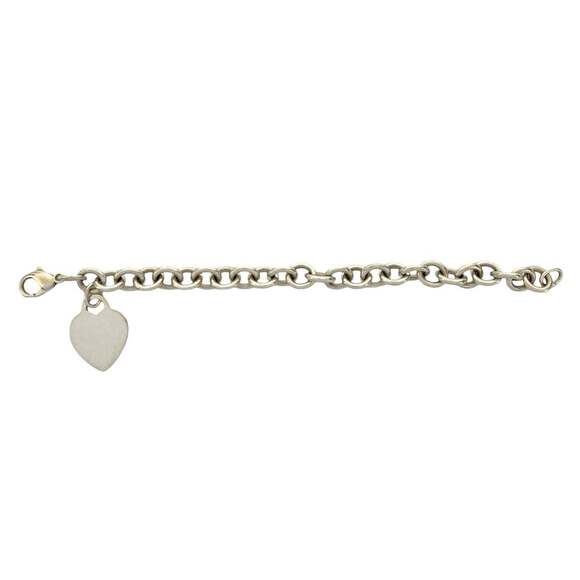 TIFFANY Silver Heart Charm Bracelet